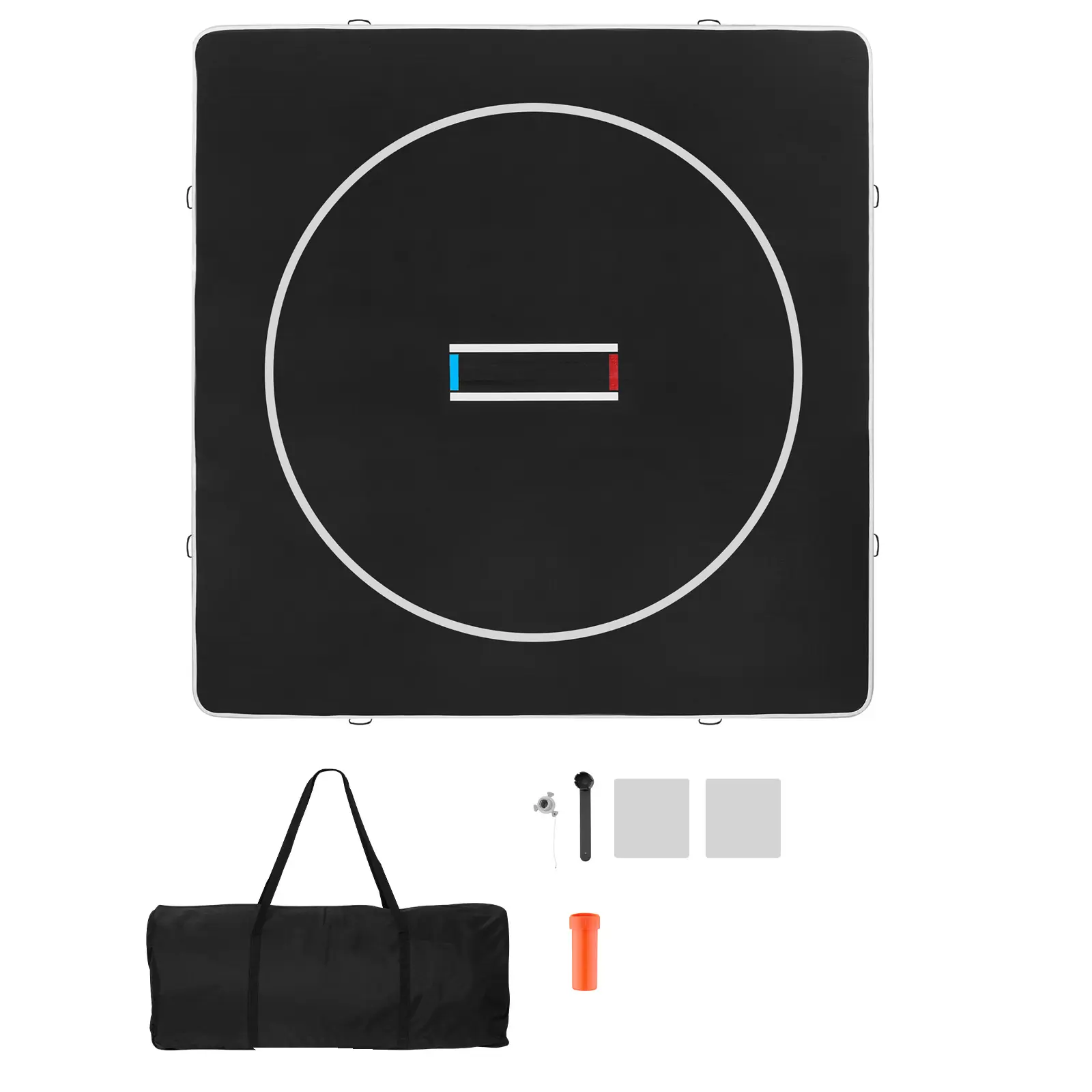 13x13 ft Wrestling Mat Inflatable, Martial Arts Thick Mat for Home Gym Exercise, PVC Foldable Training Mats with Circles and 600W Air Pump, for Gymnastics, Tatami, Jiu Jitsu BJJ MMA Judo, Black