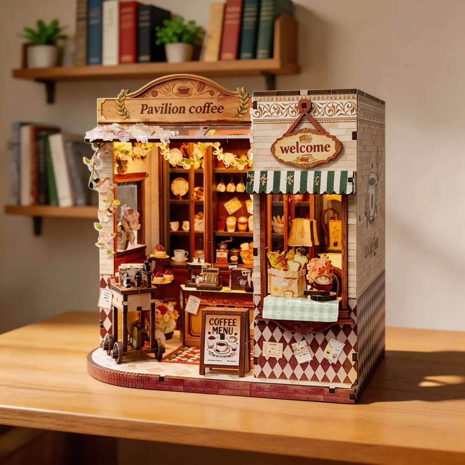 DIY Mini Corner Room Kit, Wooden Model House Set, Miniature Houses, Unique Gift for Collectors, Teens, Friends, Birthday, Christmas Decor
