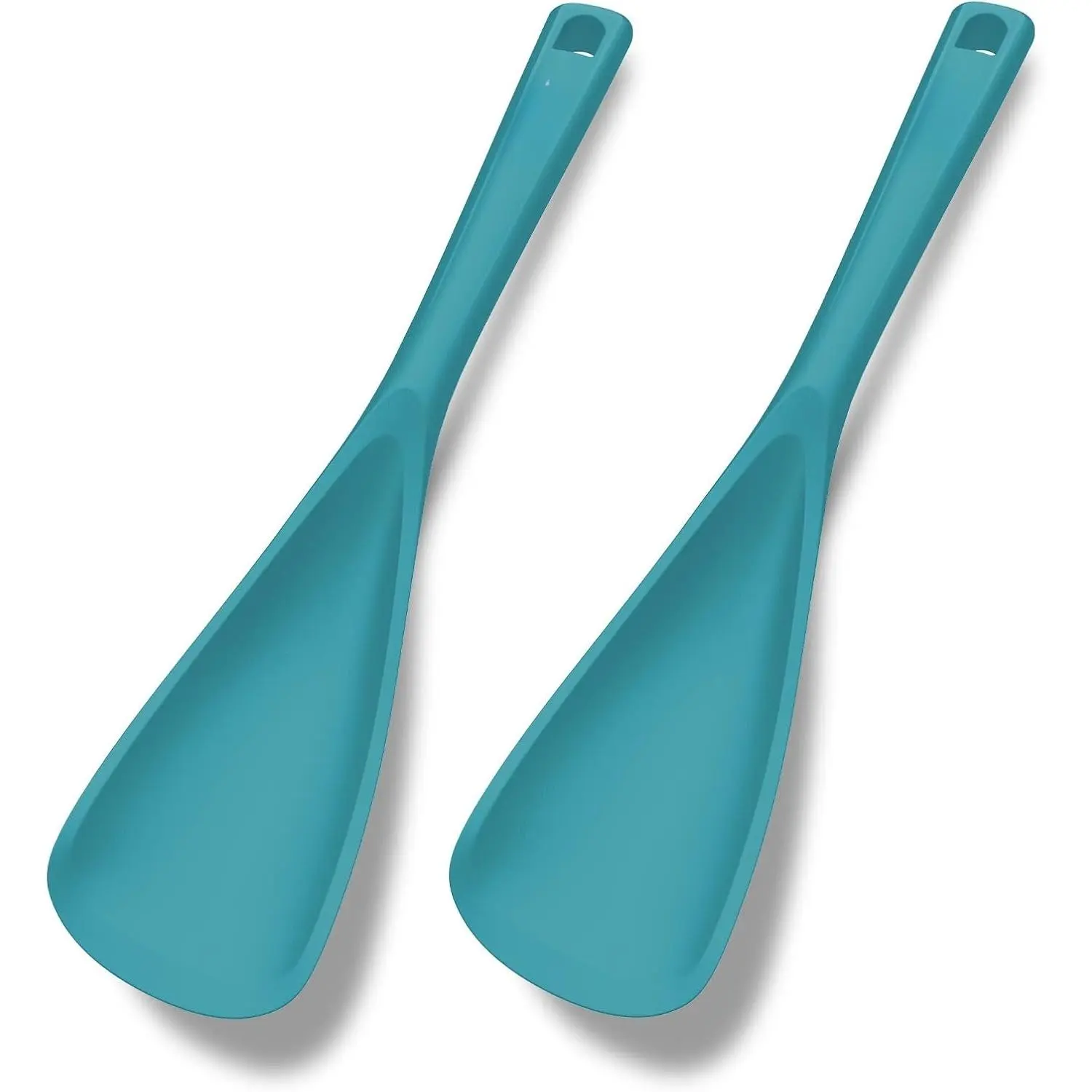 Cooking Spoon for Nonstick Cookwares, Multifunction  Spatula Spoons ,  for Mixing, Scooping, Scraping and Serving, Dishwasher Safe (2 Teal, 12.6 inch)