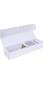 Trading-Card Storage Box, 8-Pack • 1000 Count Corrugated Cardboard Storage Box with dividers & labels for TCG/Magic/Mtg storage and Collection, 14.4 INCH Horizontal