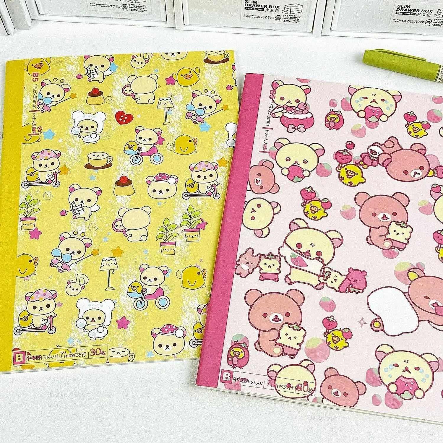 Kawaii Rilakkuma Notebook Ins Style Graffiti Notebook B5 Simple Handbook Horizontal Line Notepad Student Books Gift