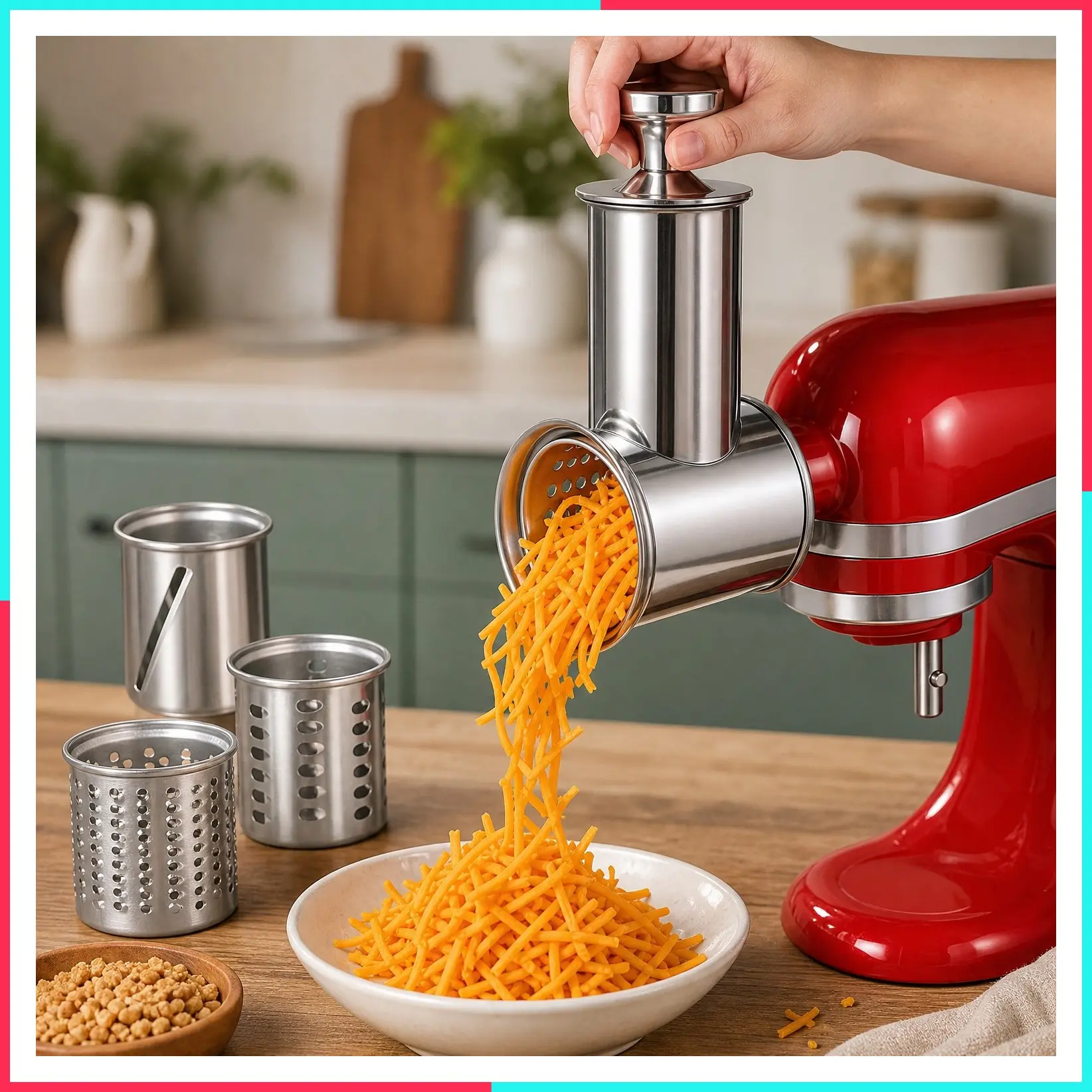 Cheese Grater Slicer Shredder Attachment for Kitchenaid Mixers