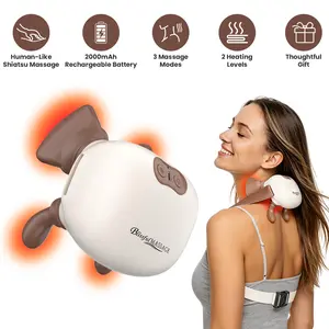 Massage Human-Like Neck Massager With Heat Cordless Neck Massager for Pain Relief Deep Tissue Shiatsu Massager for for Neck Shoulders Back Legs