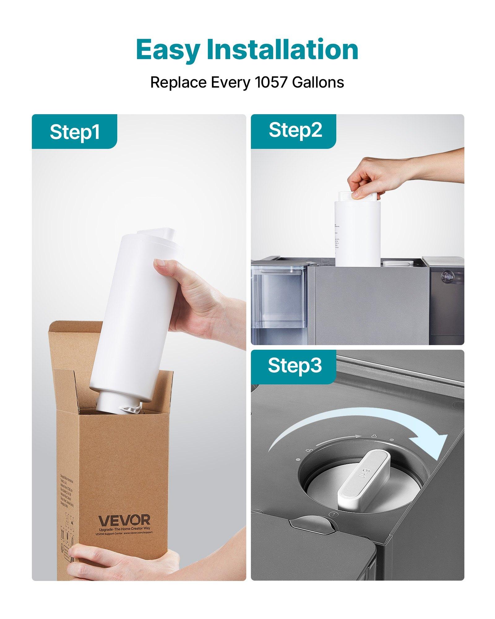 VEVOR 6-Stage RO Composite Filter – Reverse Osmosis Water Filter Cartridge Replacement, Blocks Impurities & Adsorbs Odors, Compatible with VEVOR X811B Ice Maker Water Dispenser