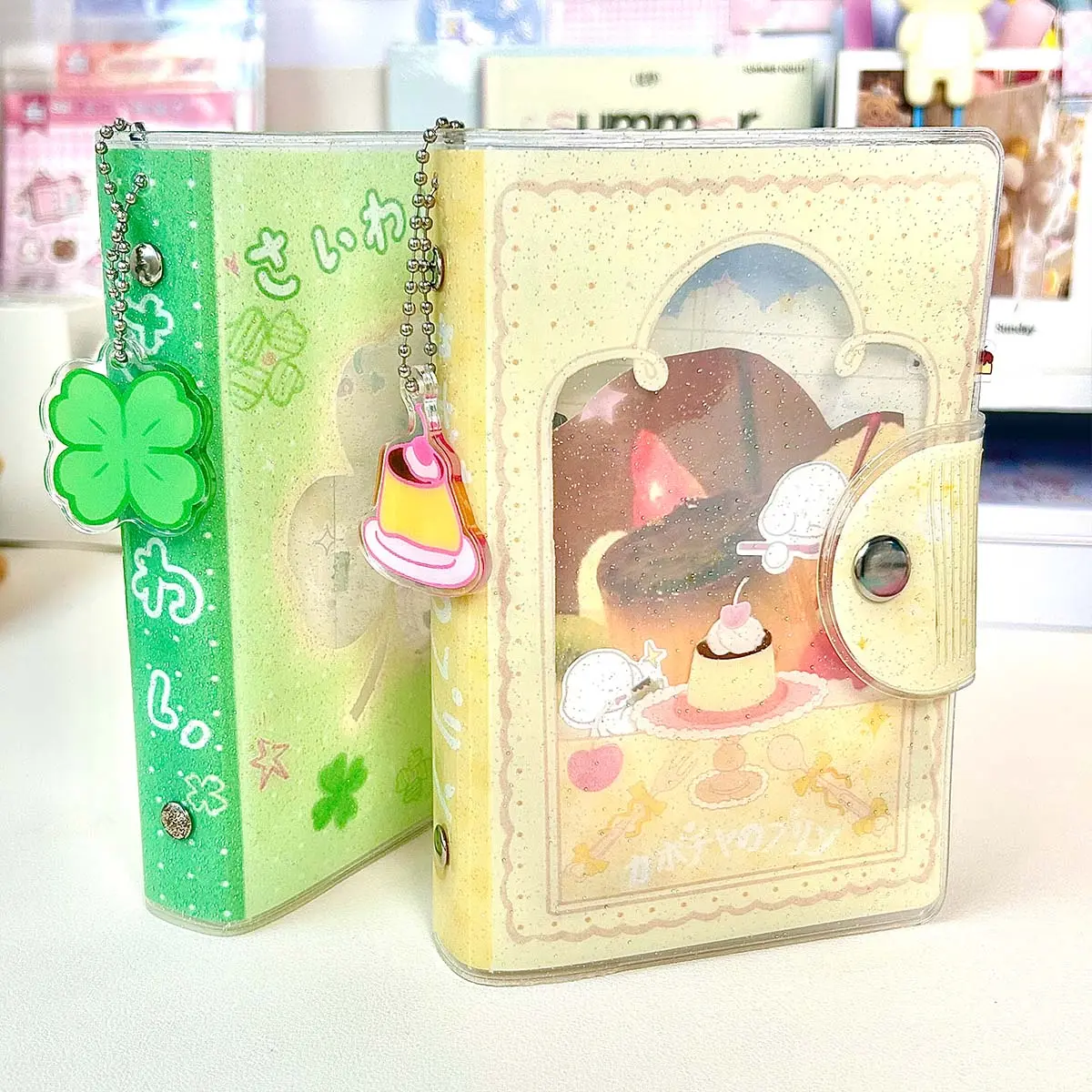WAKAWAKA A7 Binder Loose-Leaf Notebook PVC Removable Sticker Storage Book Pudding Pocket Notebook Portable