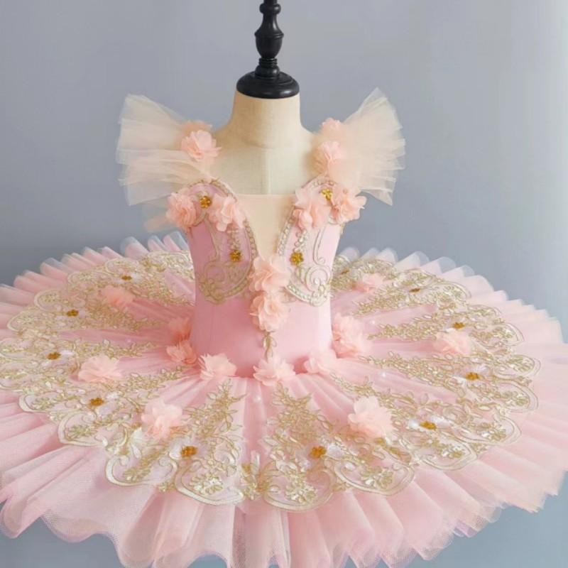 Kid and adult Women Ballet Dance Performance Costume with Lace & Tulle Skirt for Dance leotard Recital Halloween Birthday Party Mommy daughter dress