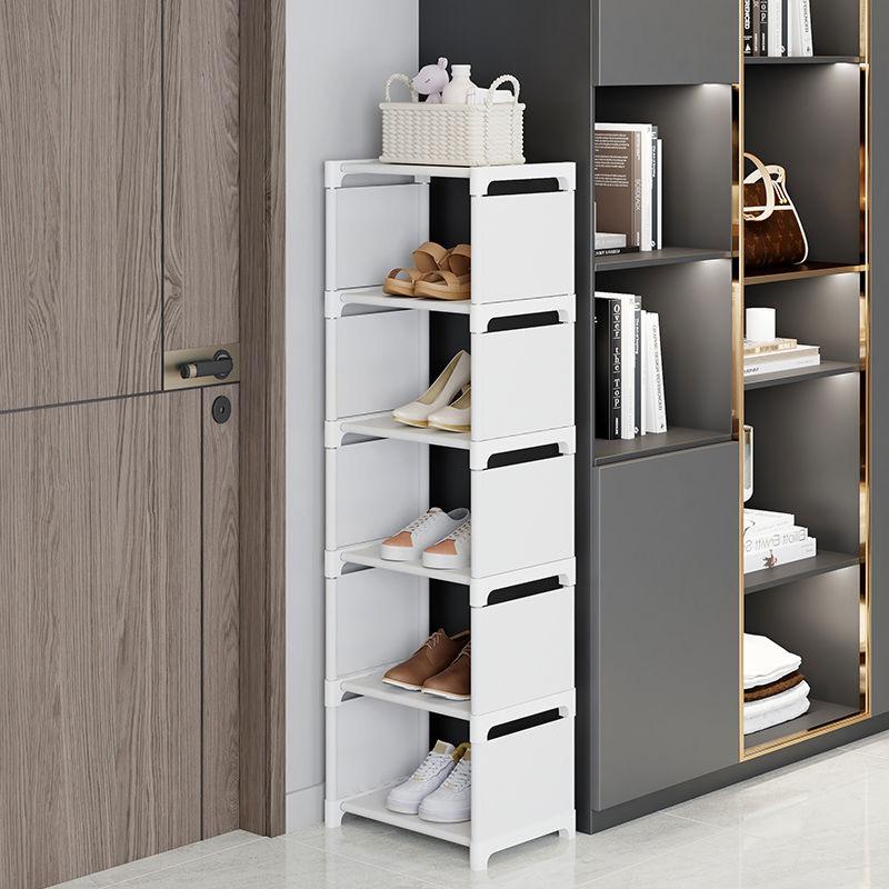 1-tier, multi-layer dustproof shoe rack, black/white, multi-functional storage rack, kitchen storage rack, shoe organizer, space-saving, for use at the entrance of dormitories, living rooms, bathrooms, etc., essential for students starting school.