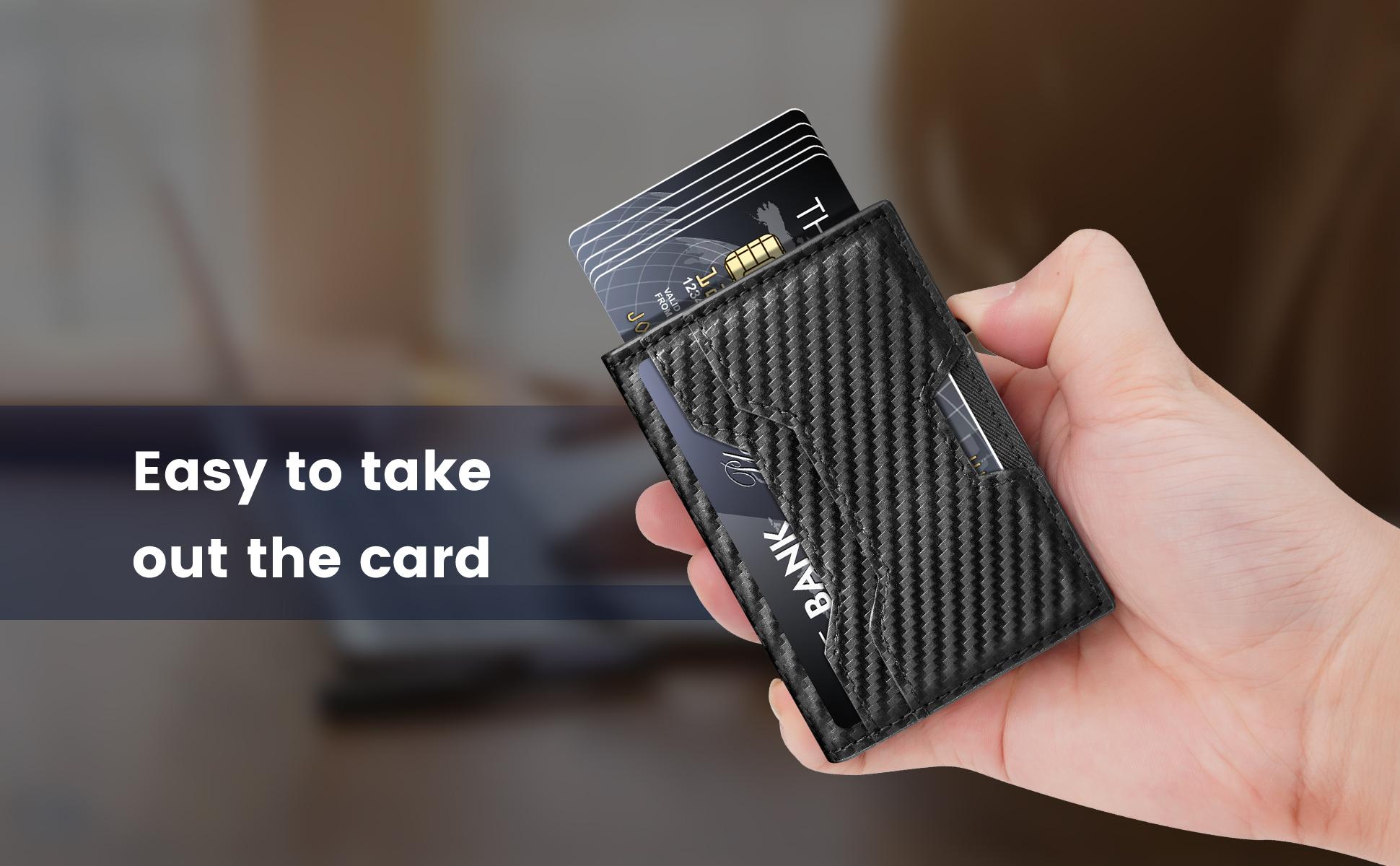 Wallet for Men, Mens Wallet Minimalist Slim Wallet, Smart Pop Up Case Wallet with Money Clip RFID Blocking Bifold Wallet