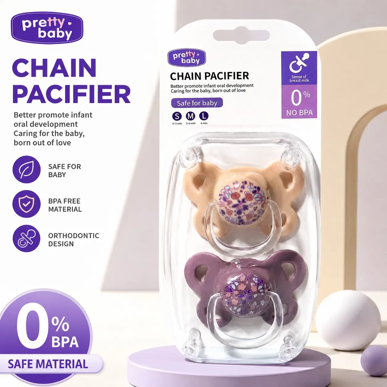 2pcs Food Grade Silicone Baby Soother Set, BPA-Free Cute Butterfly Design, Newborn Orthodontic Pacifier, Safe & Comfortable for Infants Care