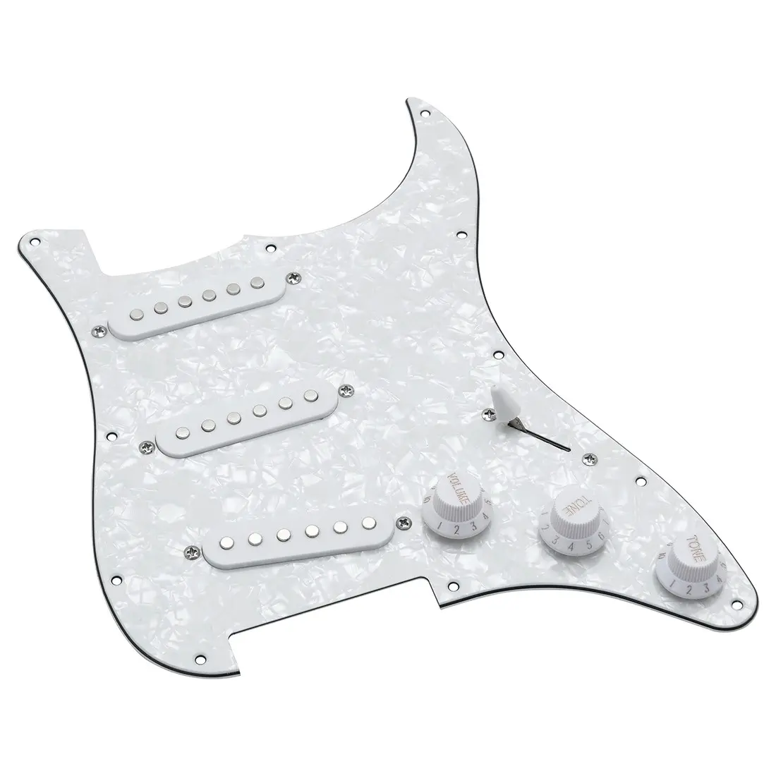 2 Piece Pearl Celluloid St Guitar Pickguard, Pre-Instal Sss Pickup Control Plate, Strat Electric Guitar Accessories & Replacement Parts
