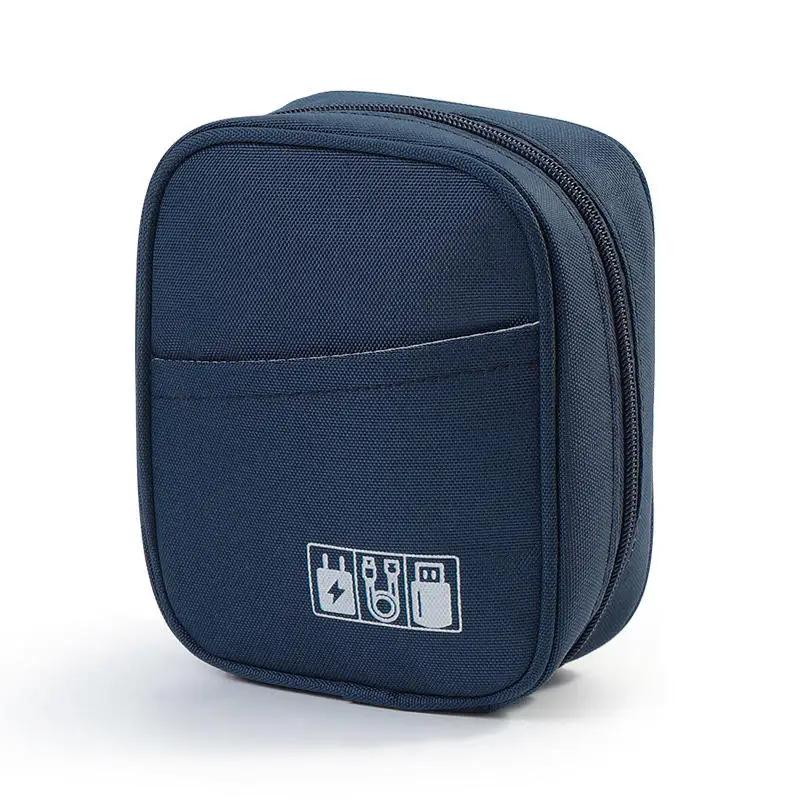 Oxford Travel Cable Bag Shockproof Multi-layer Charger Data Cable USB Bag Organizer Solid Color Electronic Accessory Storage Bag