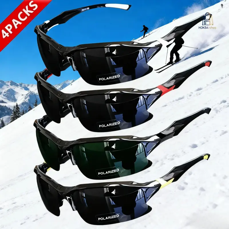 Male & Female 4-Packs Rimless Polarized TPU Windproof Sunglasses, Outdoor Sports Eyewear with Sun Protection, Ideal for Running, Cycling, Unisex, Polarized Lens, Multi-Sports, Uv Protection Lens, Polarised Lens