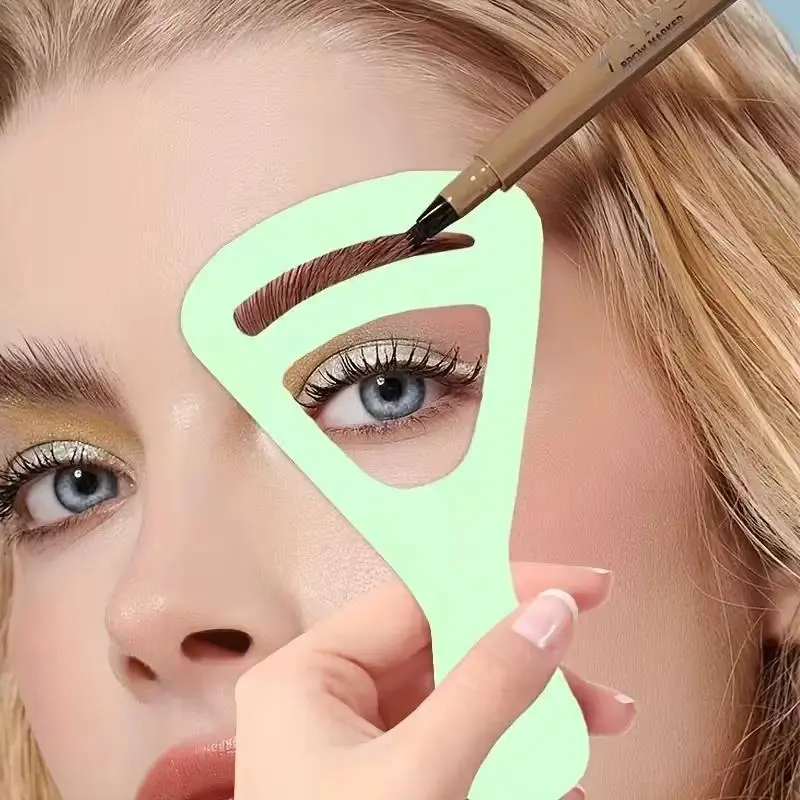 2-Piece Eyebrow Drawing Card Set, Plastic, Eyebrow Stickers, Shaping Template, Eyebrow Trimmer, Drawing Tool, Eyebrow Makeup Aid for Natural Curved Brows, Eyebrow Tool Set