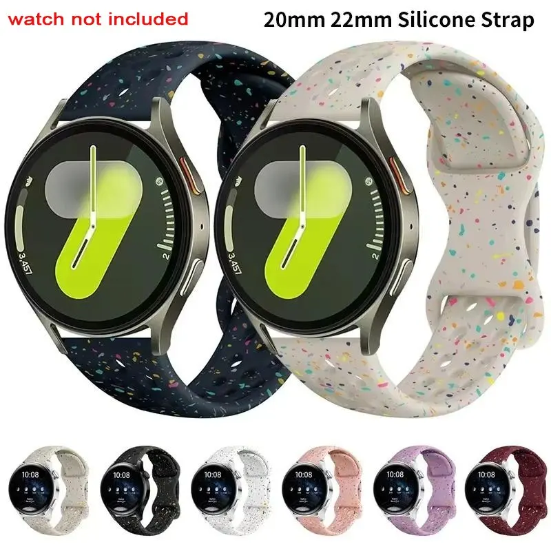 20mm/22mm Silicone Watch Band, Fashionable Watch Band, Smartwatch Strap, Smart Watch Straps for Samsung Galaxy Watch 7 6 4 5 Pro/4 Classic/Active 2/Gear S3 Frontier, Smart Watch Accessories, Wearable