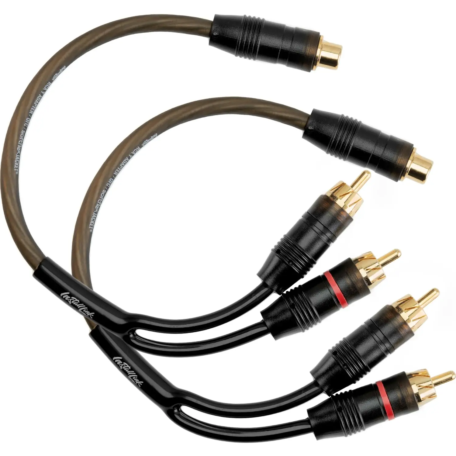 RCA 1-Female to 2-Male Audio Cable Splitter Adapter, 2-Pack Audio Accessories for Subwoofer or Stereo Installation Link, 2-Male Splitter