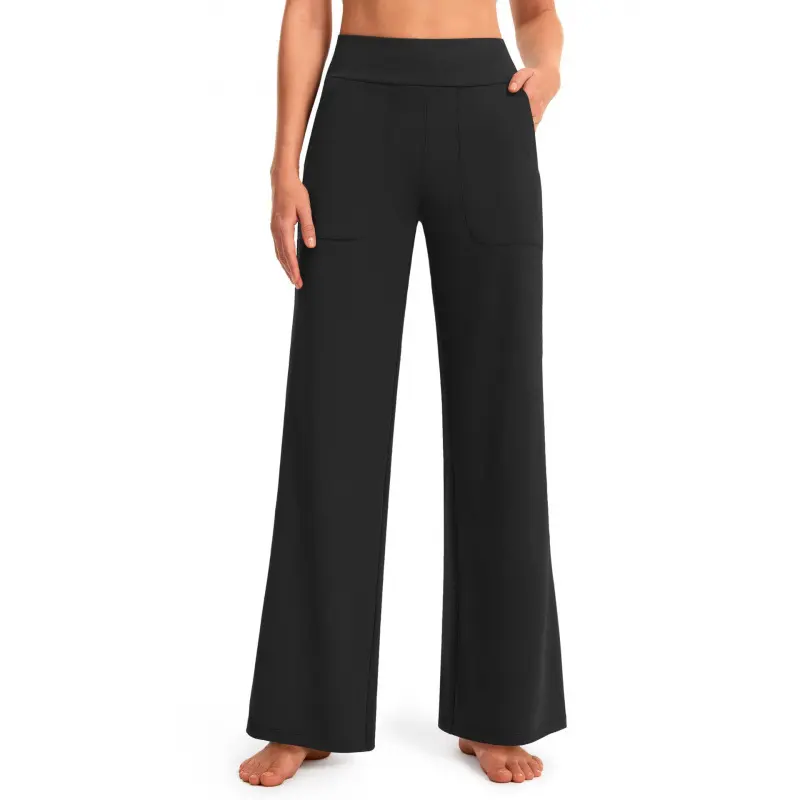 High Waisted Flare Yoga Pants with Pockets - Dry-Wicking, Quick Dry, Buttersoft, Stretchy Breathable Athletic Leggings, Non-See-Through Activewear Bottoms for Gym & Casual Use, Dry-Wicking Women's Sports Leggings