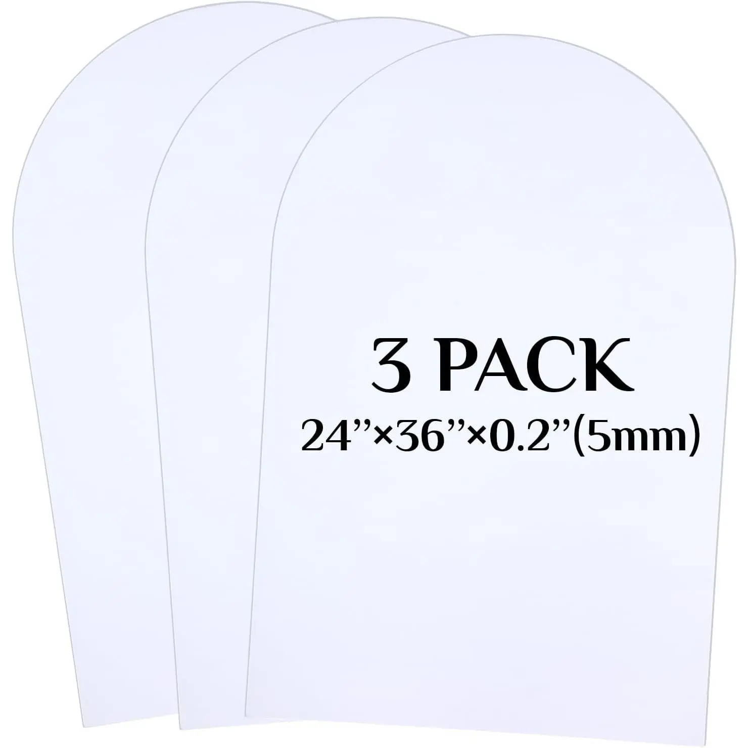 3 Pcs Arched Foam Board 24 x 36 Inches PVC Foam Poster Board Waterproof for Signs School Projects Handicrafts Artistic Creation Indoor Outdoor(White)