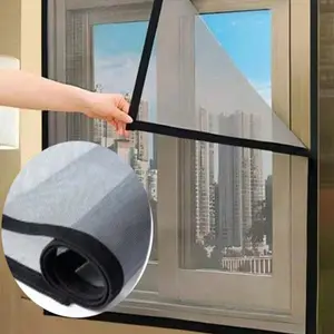 1pc Self-Adhesive Window Mesh Screen, Invisible Insect Proof Net For Home Use In Summer, Easy Installation, Grey Fiberglass Anti-Mosquito And Fly Net, Mesh Windows