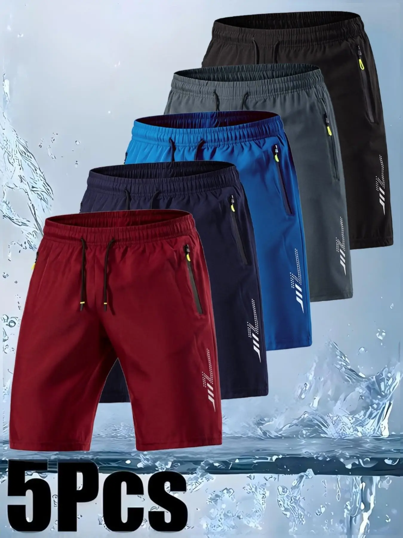 Men's Summer Shorts, Lightweight Casual Shorts, Breathable Comfy Shorts, Multi-Pack, Gym Sports Shorts, Lightweight Comfortable Quick-Dry Breathable Fabric, Solid Color Zipper Pockets, Ideal for Sports and Leisure