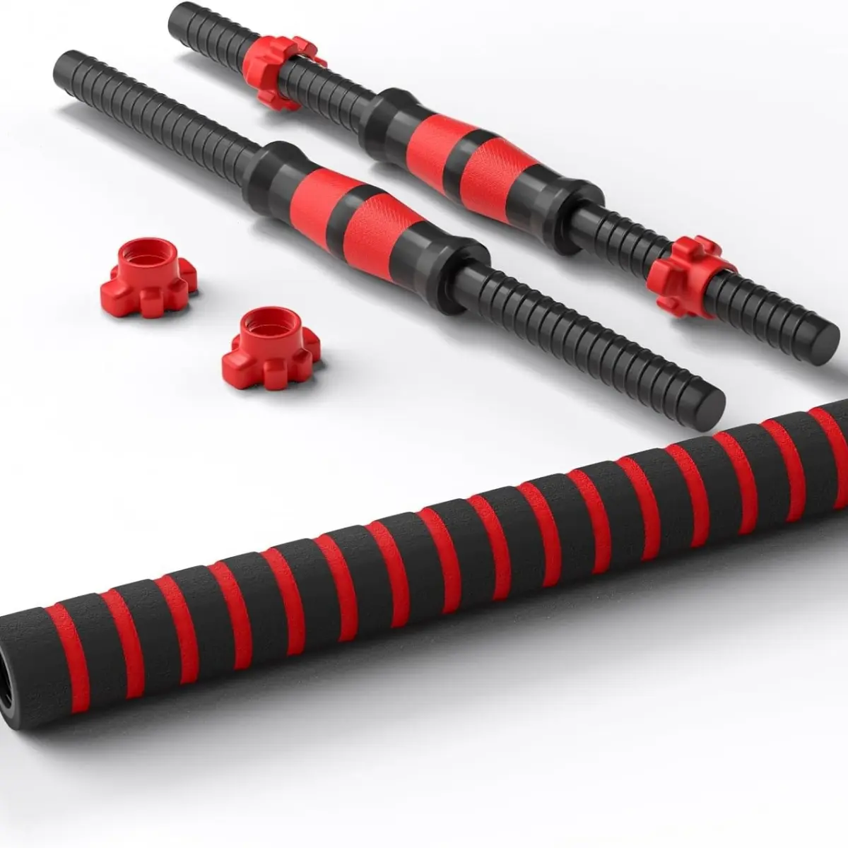 Dumbbell Handle Set — Bar Dimensions: 13.8 inches; Compatible with 1-inch Weight Plates; Home Gym Strength Training Accessory, Workout Accessory