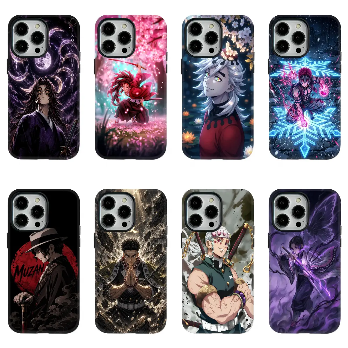 Anime Demon Slayer Classic Cool Anime Character Series 2 Patterns Shockproof Phone Case for IPhone 11 12 13 14 15 16 17 Pro Max Plus Air Holiday Gift Protection