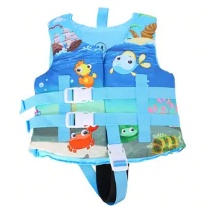 Kids Swimming Life Vest, Cartoon Animals Print Flotage Life Jacket With Lockable Buckles For Girls, Boys, 2-4 Years,6-12Years
