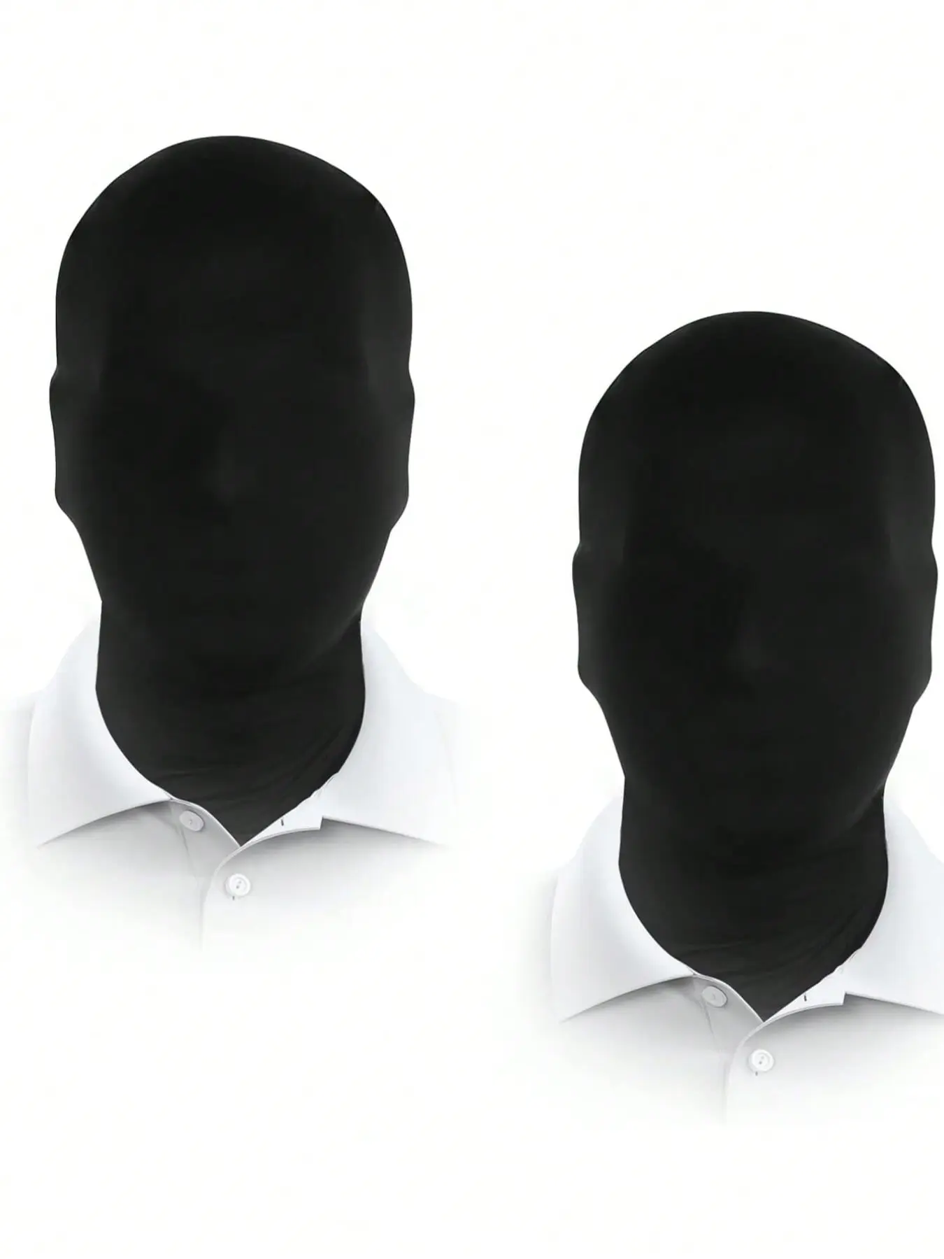 2Pcs Full Face Mask Spandex Hood Skin Mask Elastic Breathable Mask for Halloween Cosplay Costumes Unisex Accessory, Black Full Face Kanye Mask for Halloween Adult Faceless Morph Head Cloth Costume