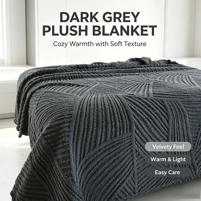 Raised Linear Pattern Plush Decor Blanket, Thick Fluffy Warm Washable Fabric, Universal Cozy Layer for All Indoor Rest Scenes and Home Aesthetic Decoration, Cozy Blanket Throw