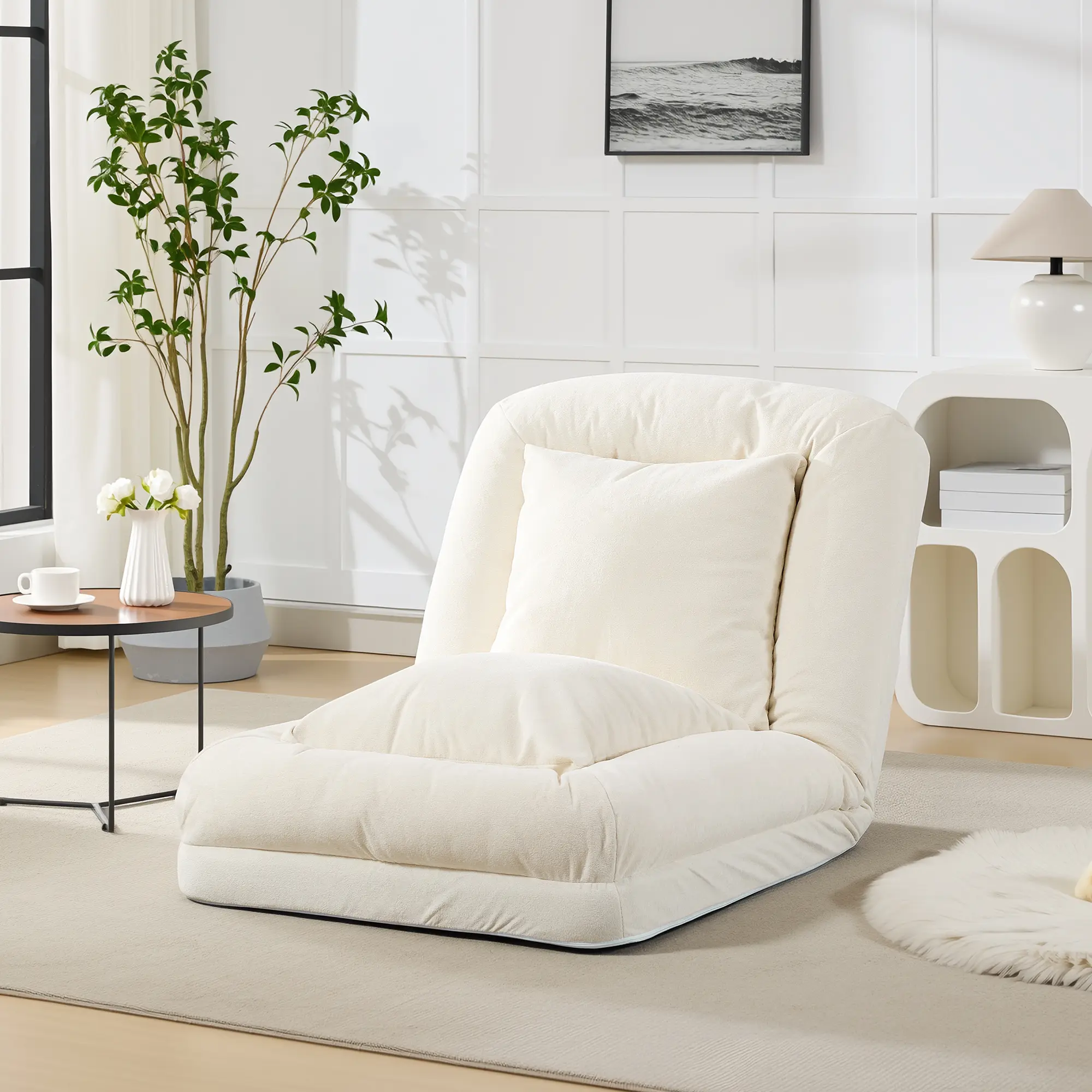 Human Dog Bed  for Adult & Pets  for Adult & Pets,Convertible Lazy Sofa Bed with 5 Adjustable Position,Comfy Tatami Bean Bag Lounge Chair with 2 Soft Pillows for Bedroom Living Room Office