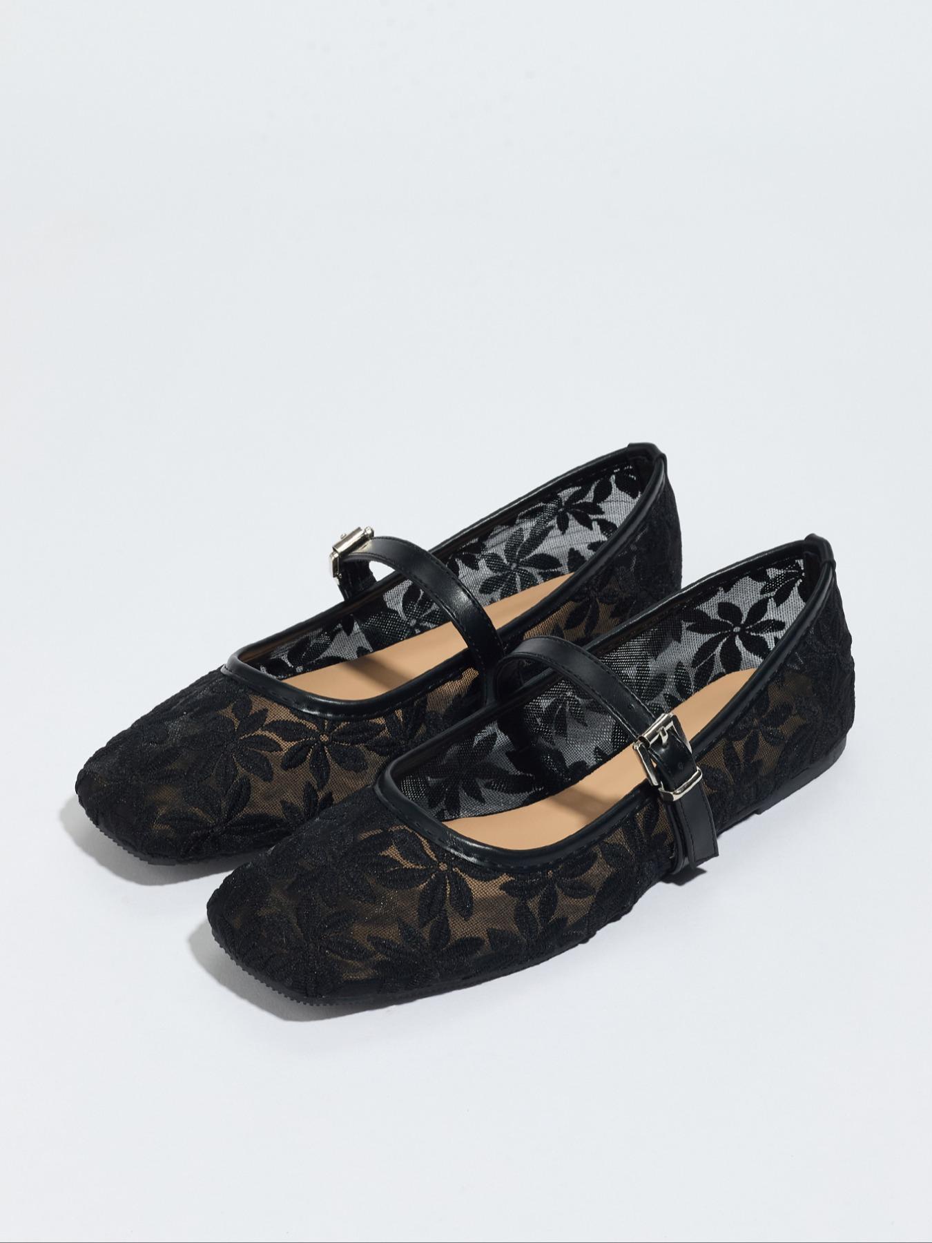 Women's Elegant Lace Pattern Ballet Flats, Fashionable Pointed Toe Casual Trendy Flat Shoes for Summer, Lightweight Breathable Comfortable Shoes for Daily Wear, Girl