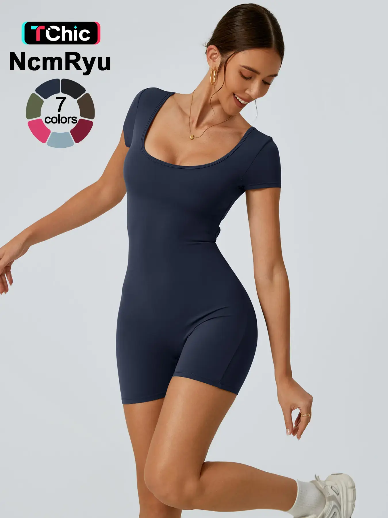 2024 Summer New Women's Slim Hip Lifting Workout Fitness Stretchy Jumpsuit Sexy Backless Short Sleeveless  Bodysuit Sportswear Jumpsuits