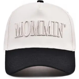 Mom Trucker Hat Embroidered Momin Design Ponytail Friendly Back Opening Breathable Mesh Great Mothers Day Gift for Mom Wife Stepmom Womens Casual