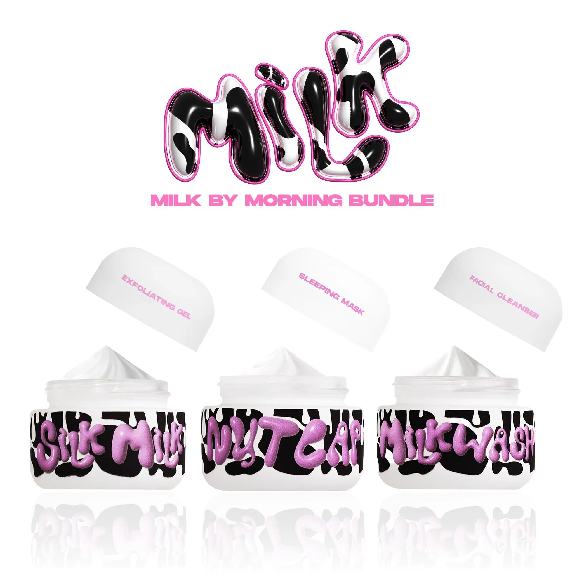 [MADE BY MITCHELL] MILK BY MORNING SKIN TRIO - EXFOLIATOR-SLEEPINGMASK-FACIALCLEANSER Care Routine Set Glowing Skin Kit
