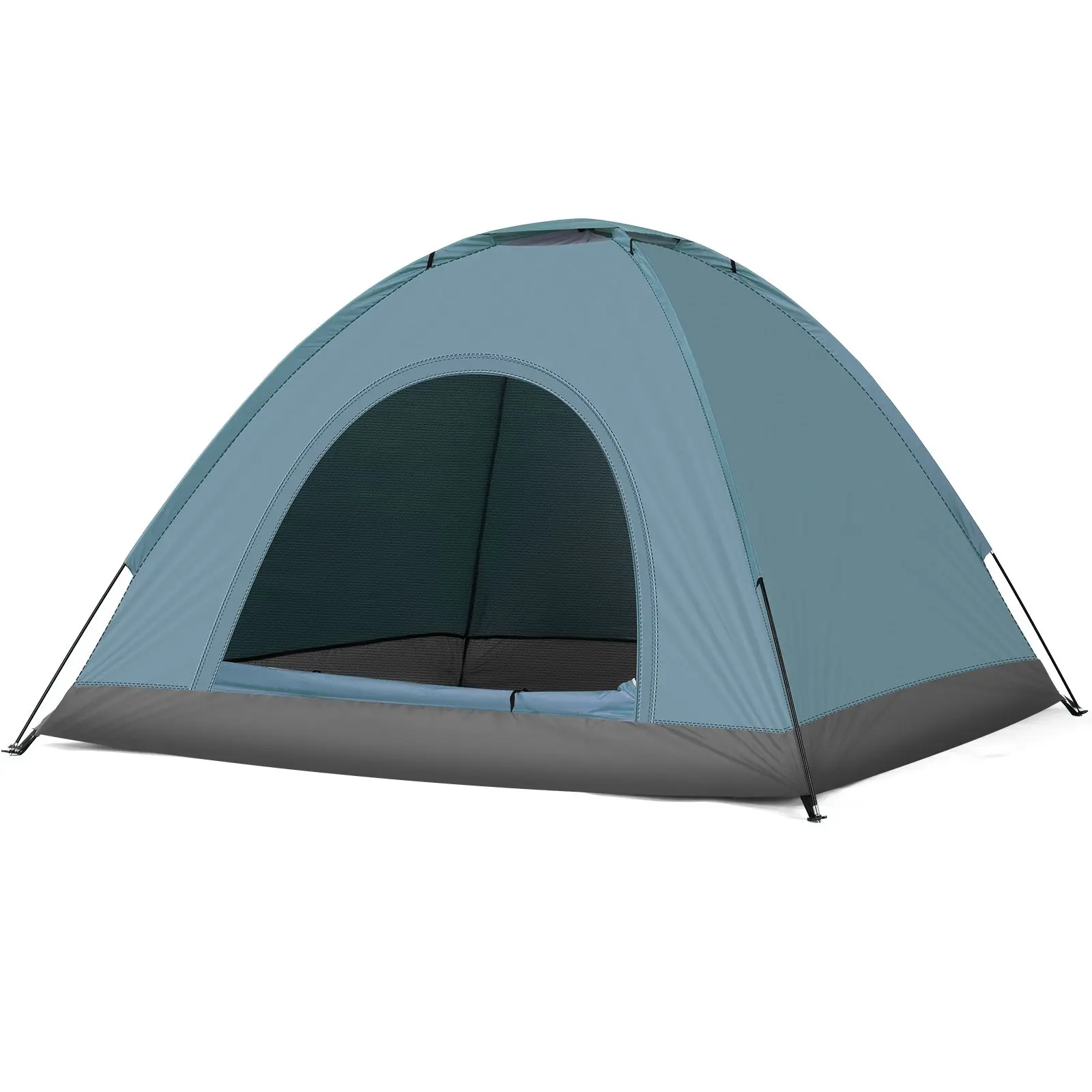 Outdoor Camping Dome Tent - 3-4 Person, Roomy Space, Waterproof, for Hiking, Blue