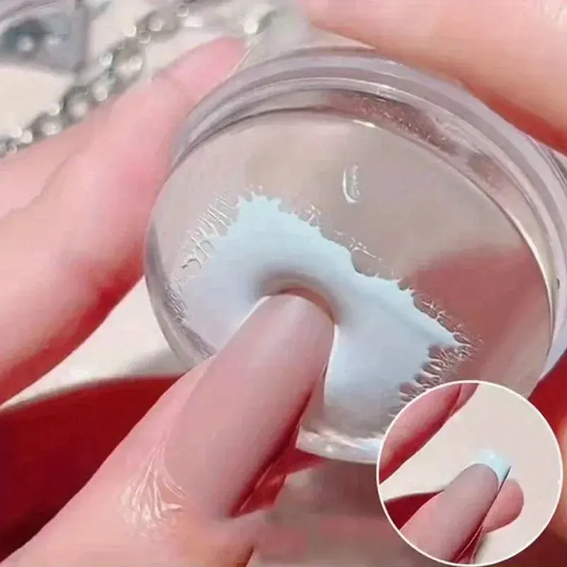 Safe Allergy Resistant Odorless Silicone Nail Stamper and Stainless Steel Scraper All-In-One Kit, Crystal Clear Portable Nail Stamping Accessories for At-Home DIY Nail Styling and Design