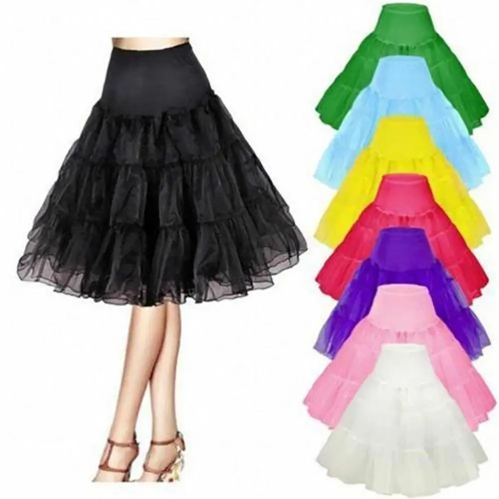 Women's 50s Vintage Tulle Petticoat Half Slip Tutu Underskirt, Cute Lady's Bottom Piece for Women's Clothes DIY Projects