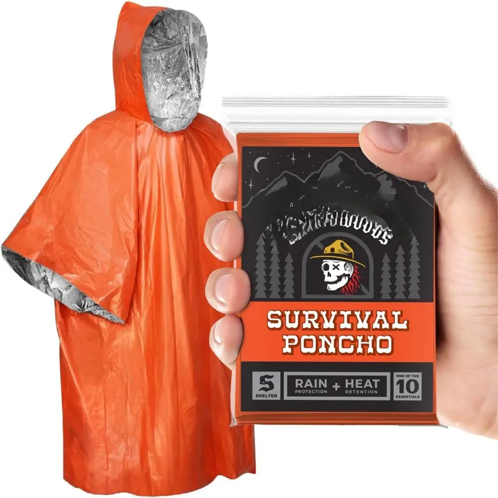 - Ra + Heat  Poncho - Wearable Mylar Space Blanket For Hikg, Campg, ,
