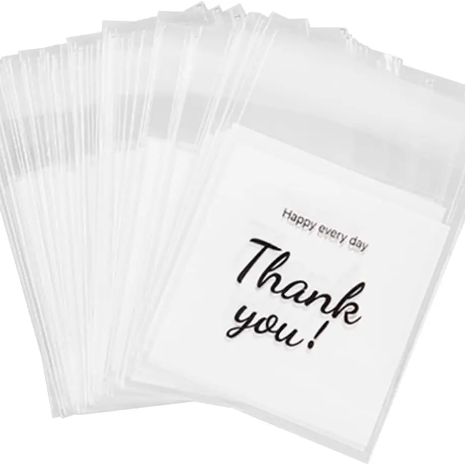 50 Transparent Mini Glass Paper Bags, Self-Seal, Waterproof, Ideal for Cookies, Candies, Party Gifts, Daily Snacks