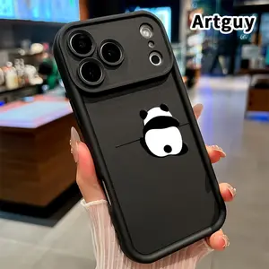 Compatible with iPhone 17 Pro Max 16 Plus 15 14 13 12 11 Air E Panda's Peek - a - boo Rugged Durable shockproof Anti-Scratch soft Silicone case