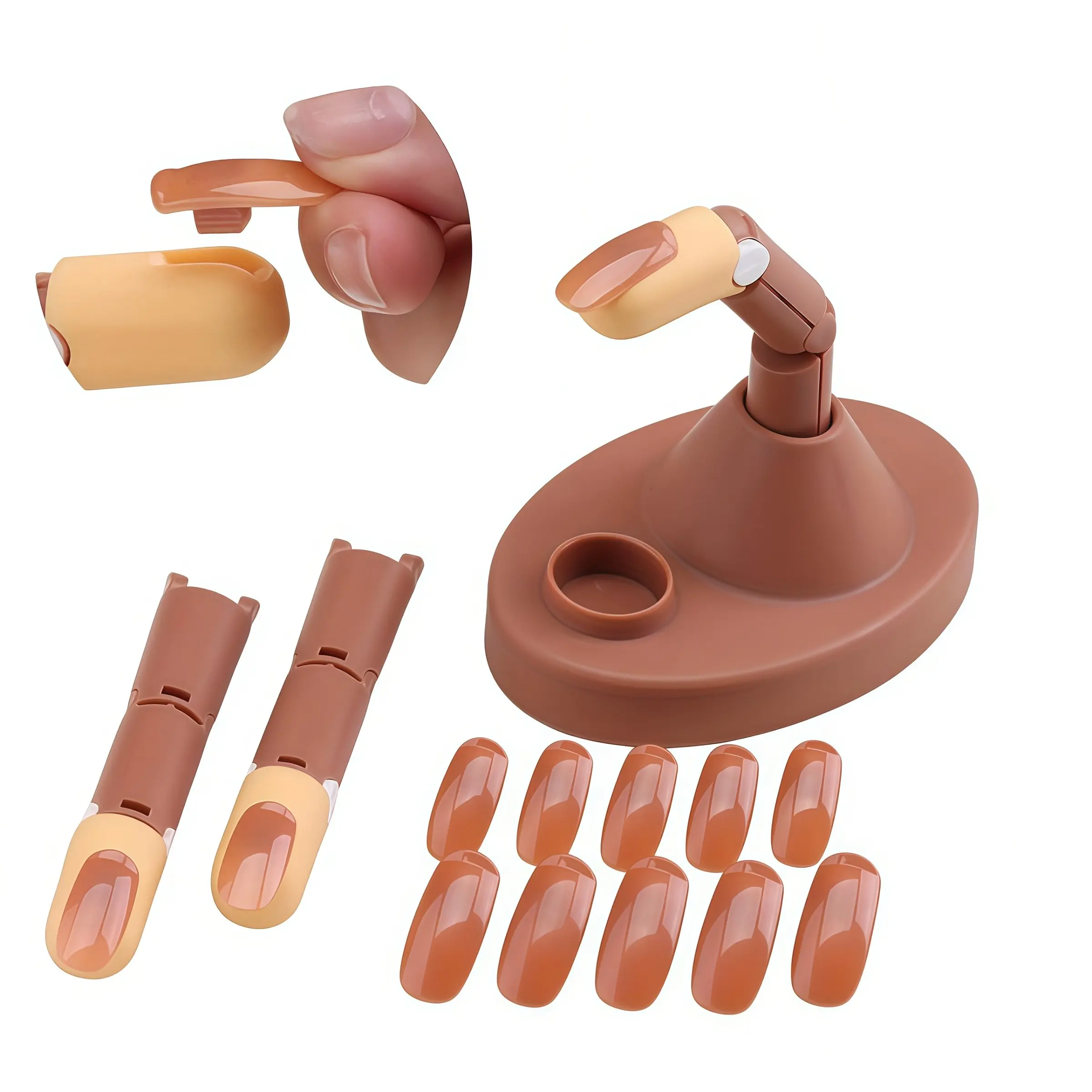 New type of finger practice tool - Bending and movable mechanical joint hand model, artificial hand, fake hand for manicure practice, nail technology hand, fake fingers with nails for training, nail paint box, hand for practicing nails
