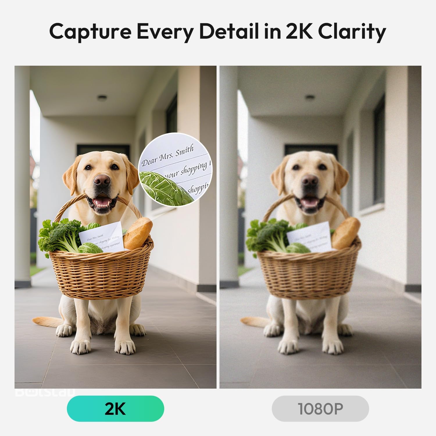 Botslab 2K Doorbell Camera Wireless 180° View 2-Way Audio AI Notifications 5200mAh Battery 2.4Ghz WiFi Secure Storage No Subscriptions Real-Time Communication