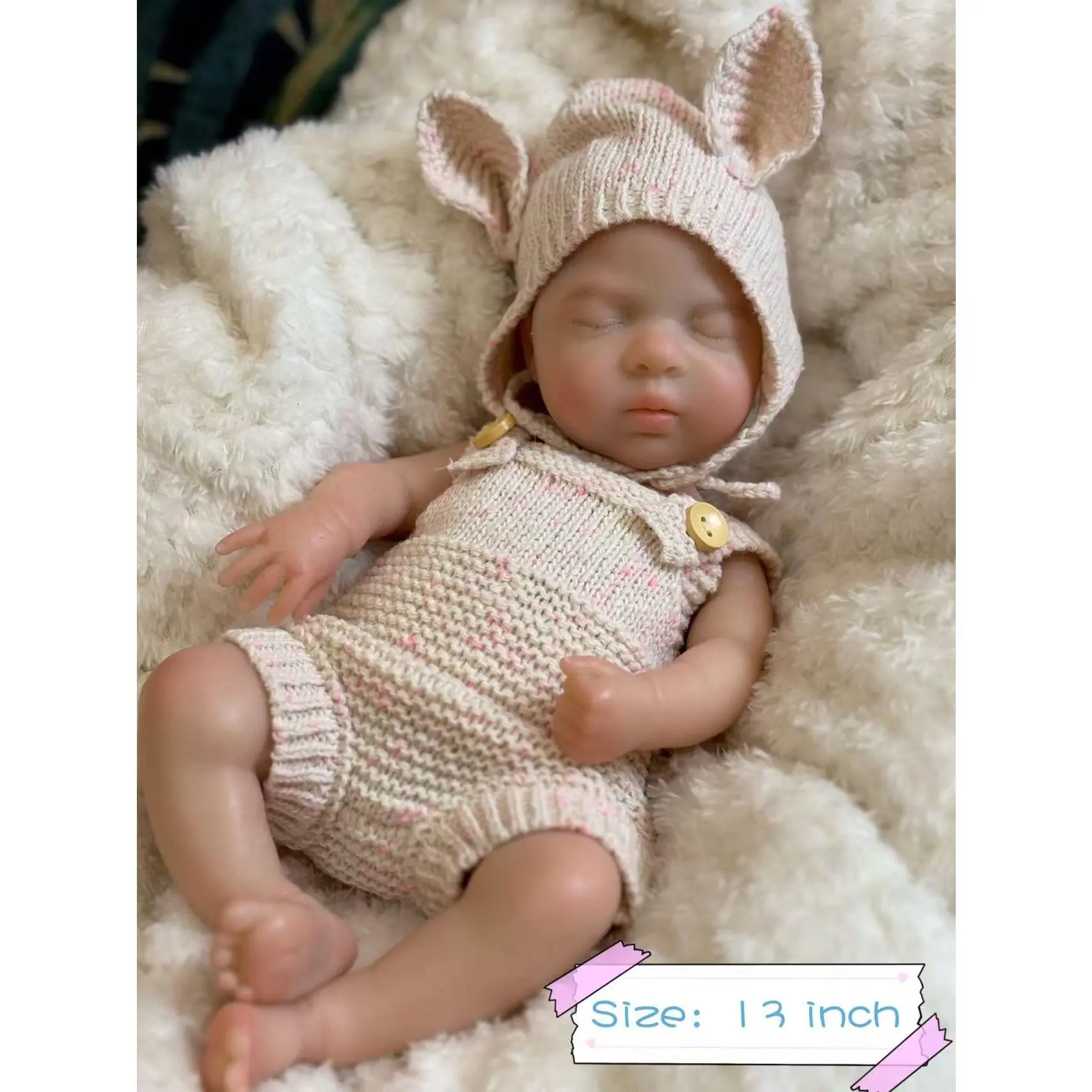 13 inches (33 cm) Advanced Liquid Silicone Full Body Weighted Squishy Bald Reborn Baby Doll, Anatomically Correct Realistic Preemie Girl for Doll Collections, Conforms to ASTM F963