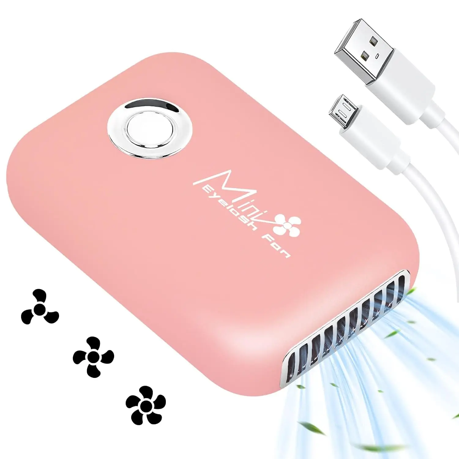 Rechargeable Eyelash Extension Fan, Mini Lash Fan Portable USB Handheld Lash Dryer with 3 Adjustable Speed, Air Conditioning Blower for Eyelash Extension Supplies ()