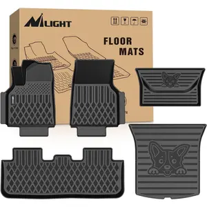 Nilight Synthetic 4-Piece Floor Mats & Cargo Mats Set for Tesla Model Y Juniper 2025-2026, Car Owners, All-Weather Custom Fit, Advanced CNC Cutting Machines Direct Fit Heavy Duty Floor Liners