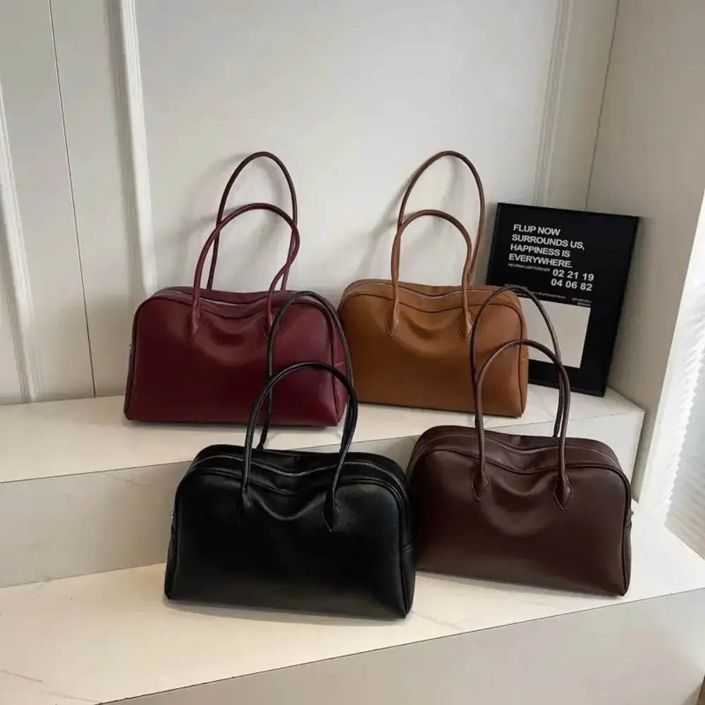 2026 New Women's Lychee Pattern Pillow Tote Bag - Retro Large Capacity Commuting Bag with Soft Structure, Rich Texture, Carry More Functionality, Elegant Portable Work Accessory