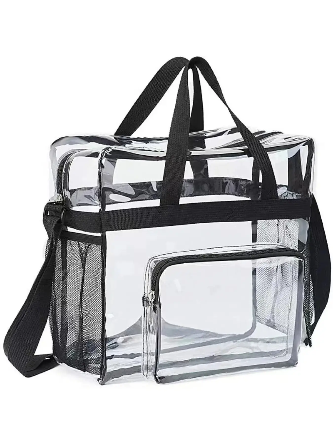 Portable PVC Clear Large Capacity Handbag Women's Fashion Waterproof Casual Simple Crossbody Shoulder Bags Purse Stadium Approve Crossbody Handheld Bag