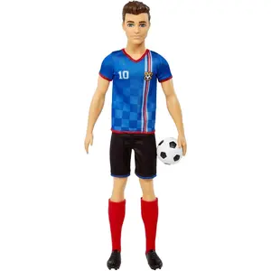 Barbie Careers Ken Fashion Doll & Accessory, Soccer Player with Cropped Hair, #10 Uniform, Tall Socks, Cleats & Ball