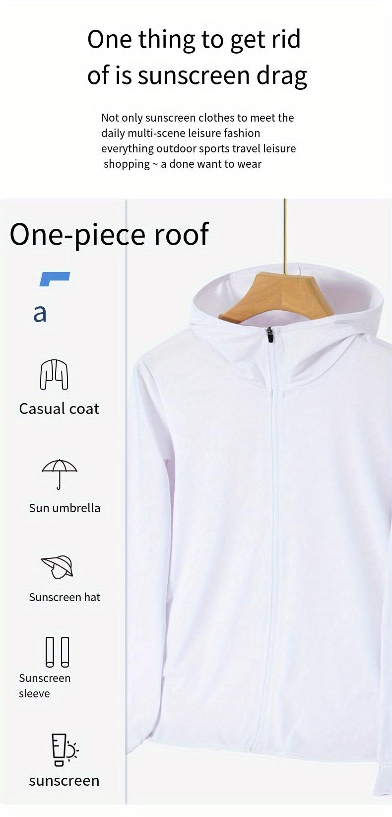 Summer Thin Ice Silk UV-Protective Women's Sunscreen Swimsuit Jacket, Front Zipper, Fishing Jacket, Couple's Sunscreen Jacket, Women's Coat