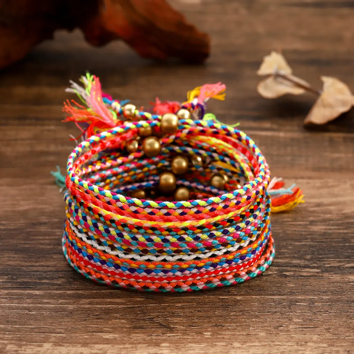 12PCS Bohemian Multi-Layer Color Woven String Bracelet & Anklet, Ethnic Tribal Hand Jewelry, Waterproof Adjustable Braided Foot Chain, Summer Beach Vacation Accessories