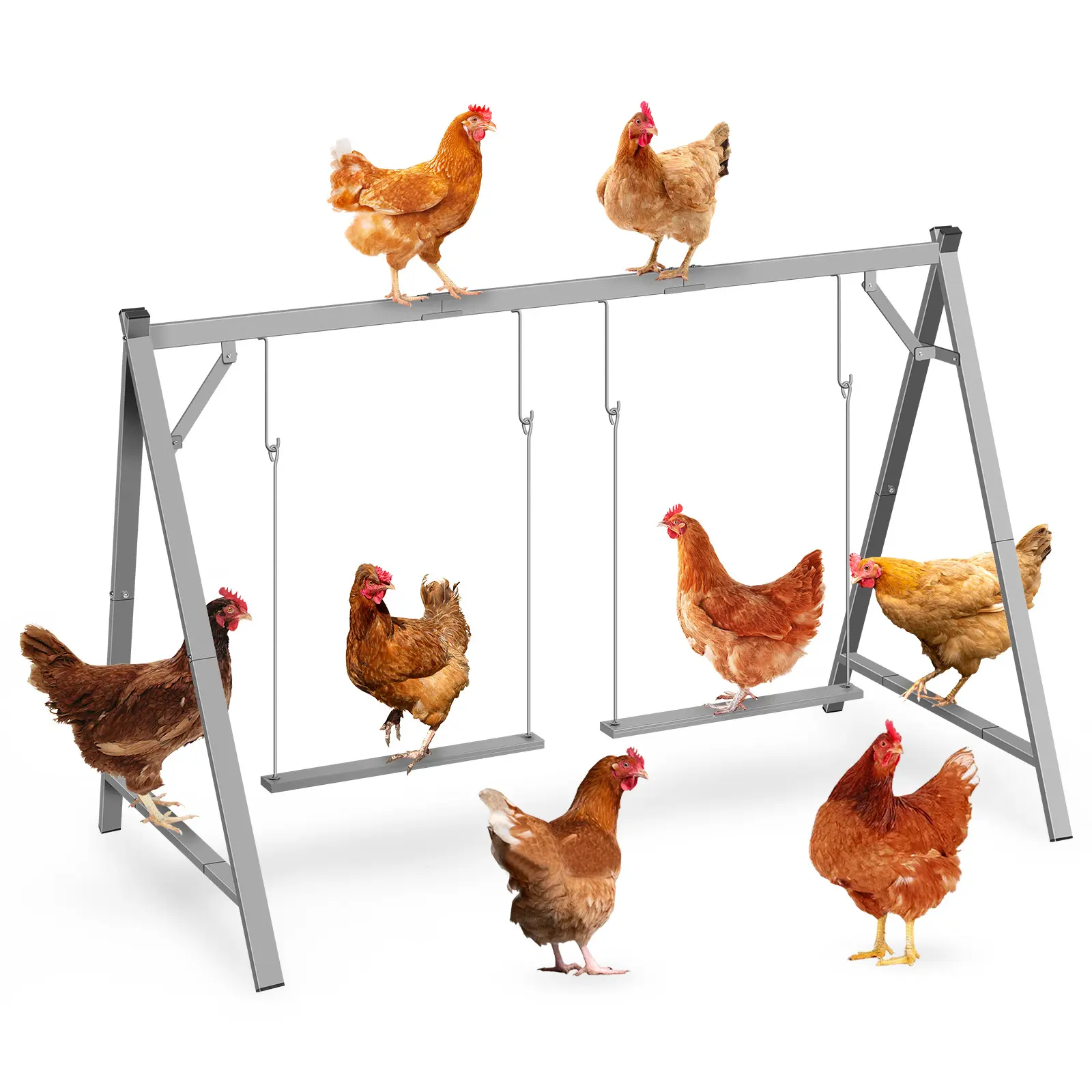 Chicken Coop, Chicken Perch Stand with Swings, Chicken Roost Bars, Chicken Activity Toy, Wooden Chicken Ladder, Keep Pets Healthy & Happy, Ideal for Backyard Farms